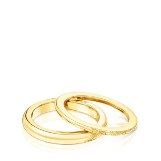 Pack de anillos con baño de oro 18 kt sobre plata Fellow^TOUS Clearance