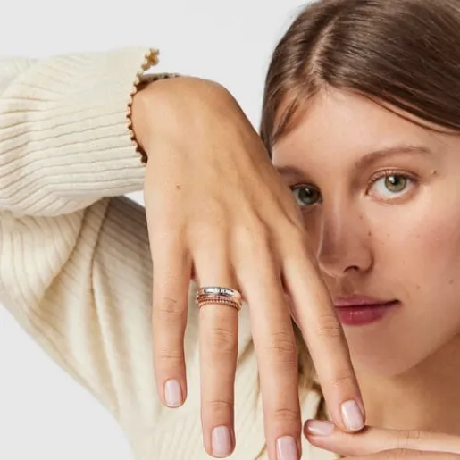 Pack de Anillos de plata, con baño de oro rosa 18 kt sobre plata, zafiro y rubí Ring Mix^TOUS Discount