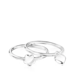 Pack de Anillos motivos flor-corazón de plata Mini Icons^TOUS Best
