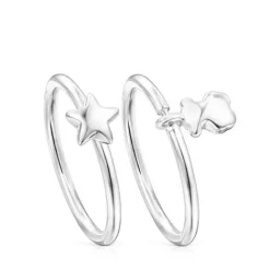 Pack de Anillos motivos oso-estrella de plata Mini Icons^TOUS New