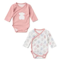 Pack de bodys de bebé cruzados Colors rosa^TOUS Sale