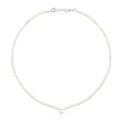 Pack de collares de plata y perlas cultivadas, corazón y oso Mini Icons^TOUS