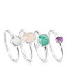 Pack de cuatro Anillos de plata y gemas Cool Color^TOUS Sale