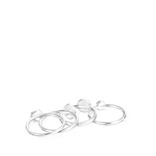 Pack de cuatro Anillos de plata y gemas Cool Color^TOUS Sale