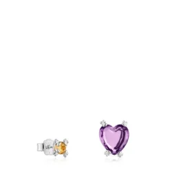 Pack de dos pendientes de plata y gemas Color Pills^TOUS Online