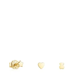 Pack de Pendientes con baño de oro 18 kt sobre plata Cool Joy^TOUS New