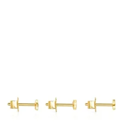 Pack de Pendientes con baño de oro 18 kt sobre plata Cool Joy^TOUS New
