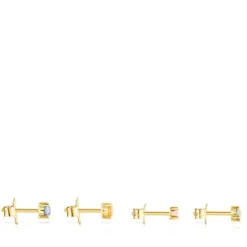 Pack de Pendientes con baño de oro 18 kt sobre plata y zafiros multicolor Glaring^TOUS