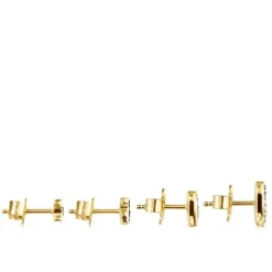 Pack de Pendientes con baño de oro 18 kt sobre plata, diamantes y perla Nocturne^TOUS