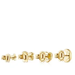 Pack de Pendientes con baño de oro 18 kt sobre plata, diamantes y perla Nocturne^TOUS