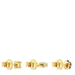 Pack de pendientes pequeños con baño de oro 18 kt sobre plata y gemas Sugar Party^TOUS Hot