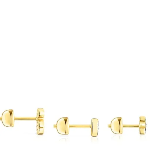 Pack de Piercings de oreja Basics con baño de oro 18 kt sobre plata y espinela^TOUS Discount