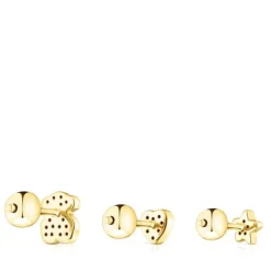 Pack de Piercings de oreja Basics con baño de oro 18 kt sobre plata y espinela^TOUS Discount