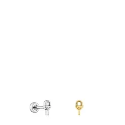 Pack de piercings de oreja de acero IP dorado y plateado MANIFESTO^TOUS Clearance