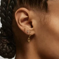 Pack de piercings de oreja de acero IP dorado y plateado MANIFESTO^TOUS Clearance