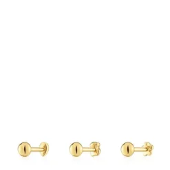 Pack de piercings de oreja de acero IP dorado Balloon^TOUS Hot