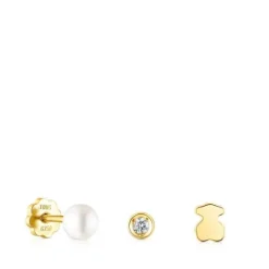 Pack de Piercings de oreja Pearl de con diamante y perla^TOUS New