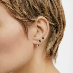 Pack de piercings de oreja de acero IP lila y verde Bold Bear^TOUS Outlet
