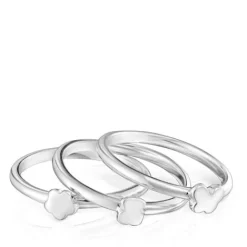 Pack de tres anillos de plata motivos Bold Motif^TOUS New