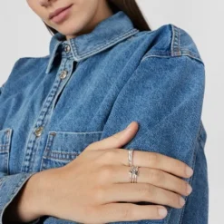 Pack de tres anillos de plata motivos Bold Motif^TOUS New