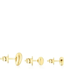 Pack de tres pendientes con baño de oro 18 kt sobre plata Joy Bits^TOUS Outlet