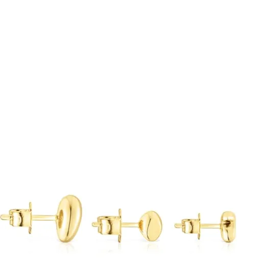 Pack de tres pendientes con baño de oro 18 kt sobre plata Joy Bits^TOUS Outlet
