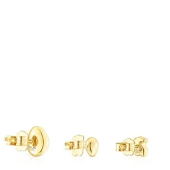 Pack de tres pendientes con baño de oro 18 kt sobre plata Joy Bits^TOUS Outlet