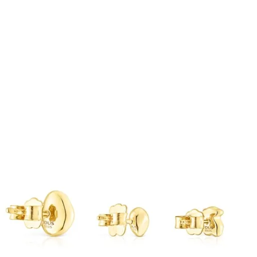 Pack de tres pendientes con baño de oro 18 kt sobre plata Joy Bits^TOUS Outlet