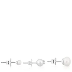 Pack de tres pendientes de plata y perlas cultivadas Tsuri^TOUS Best