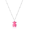 Pack gargantilla de plata y colgante oso de acero en color rosa 22 mm Sweet Dolls^TOUS New