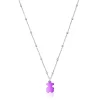 Pack gargantilla de plata y colgante oso de acero en color lila 12 mm Sweet Dolls^TOUS Outlet