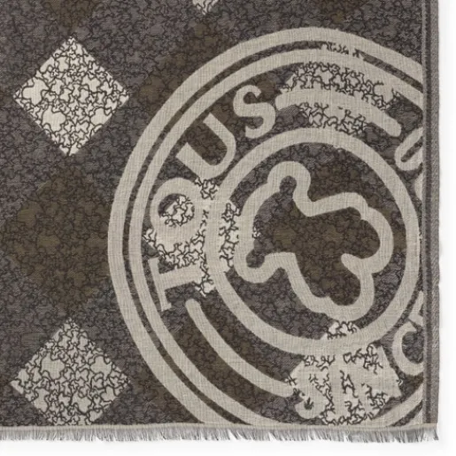 Pañuelo Kaos Mini Stamp Jacquard marrón^TOUS Online