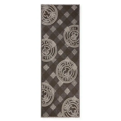 Pañuelo Kaos Mini Stamp Jacquard marrón^TOUS Online
