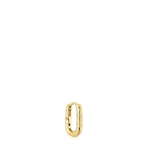 Pendiente aro individual de oro con textura Basics^TOUS Sale
