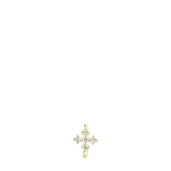 Pendiente aro pequeño cruz de y diamantes Les Classiques^TOUS Best