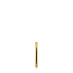 Pendiente individual de aro oval con baño de oro 18 kt sobre plata 17 mm Basics^TOUS Outlet