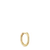Pendiente individual de aro con baño de oro 18 kt sobre plata 13 mm Basics^TOUS