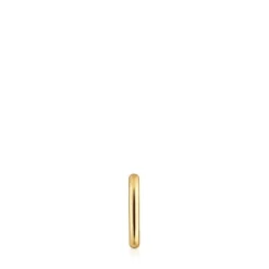 Pendiente individual de aro con baño de oro 18 kt sobre plata 13 mm Basics^TOUS