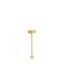 Pendiente largo individual con baño de oro de 18 kt sobre plata Grain^TOUS New