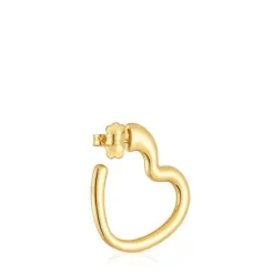 Pendiente suelto aro corazón con baño de oro 18 kt sobre plata My Other Half^TOUS Sale