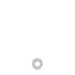 Pendiente suelto círculo pequeño de oro blanco con diamantes Grain^TOUS Hot