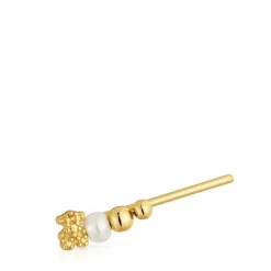 Pendiente trepador con baño de oro de 18 kt sobre plata y perla cultivada Grain^TOUS Outlet