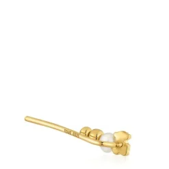 Pendiente trepador con baño de oro de 18 kt sobre plata y perla cultivada Grain^TOUS Outlet