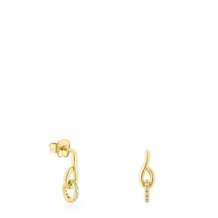 Pendientes anilla de oro con diamantes Bent^TOUS Best