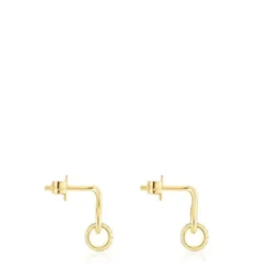 Pendientes anilla de oro con diamantes Bent^TOUS Best