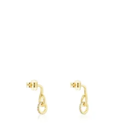 Pendientes anilla de oro con diamantes Bent^TOUS Best