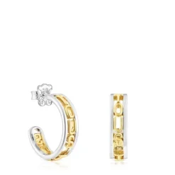 Pendientes aro bicolor Logo^TOUS