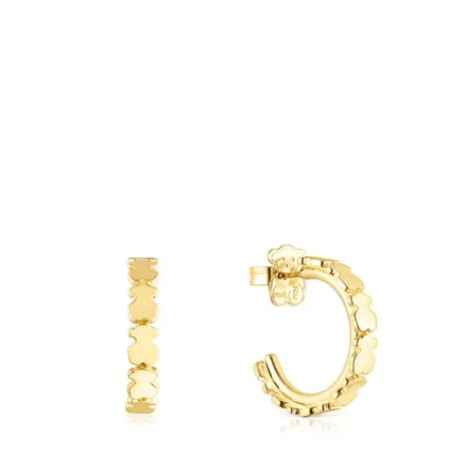 Pendientes aro con baño de oro 18 kt sobre plata Straight^TOUS Sale
