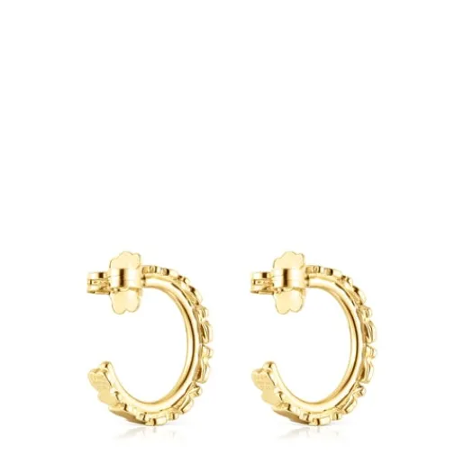 Pendientes aro con baño de oro 18 kt sobre plata Straight^TOUS Sale