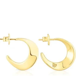 Pendientes aro con baño de oro 18 kt sobre plata Gregal^TOUS New
